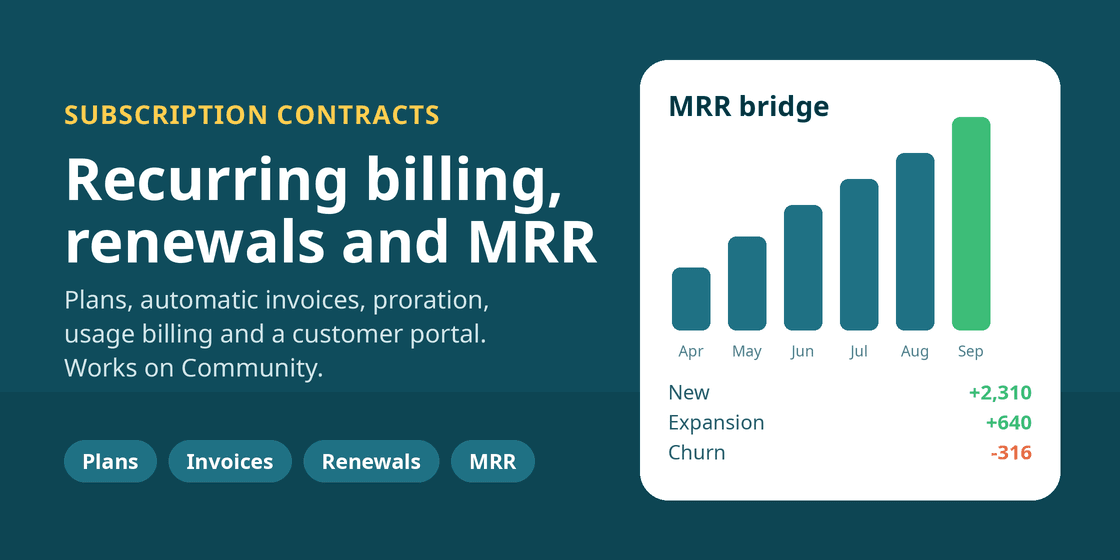 Automatic Recurring Invoicing & Subscription Contracts banner